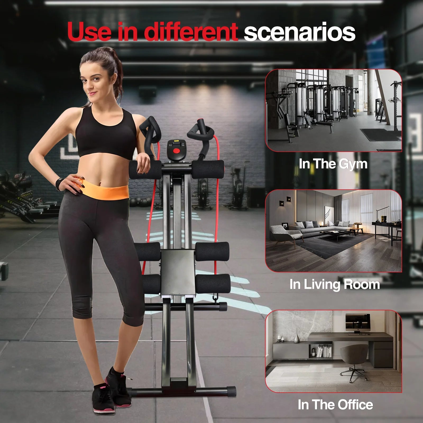 Foldable Ab Machine for Home Gym, Core & Abdominal Trainer