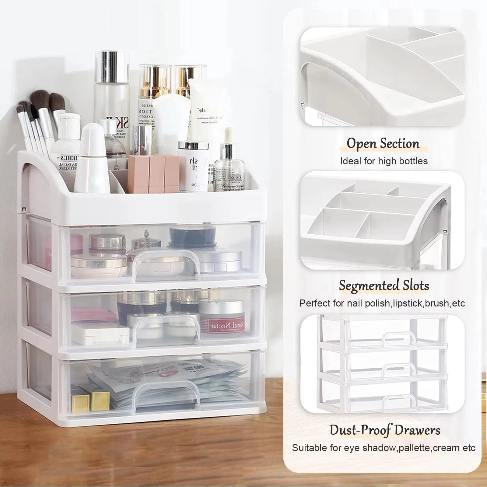 Desktop Storage Box Storage Drawer Hair Decoration Multi-layer Storage Cabinet for Cosmetics