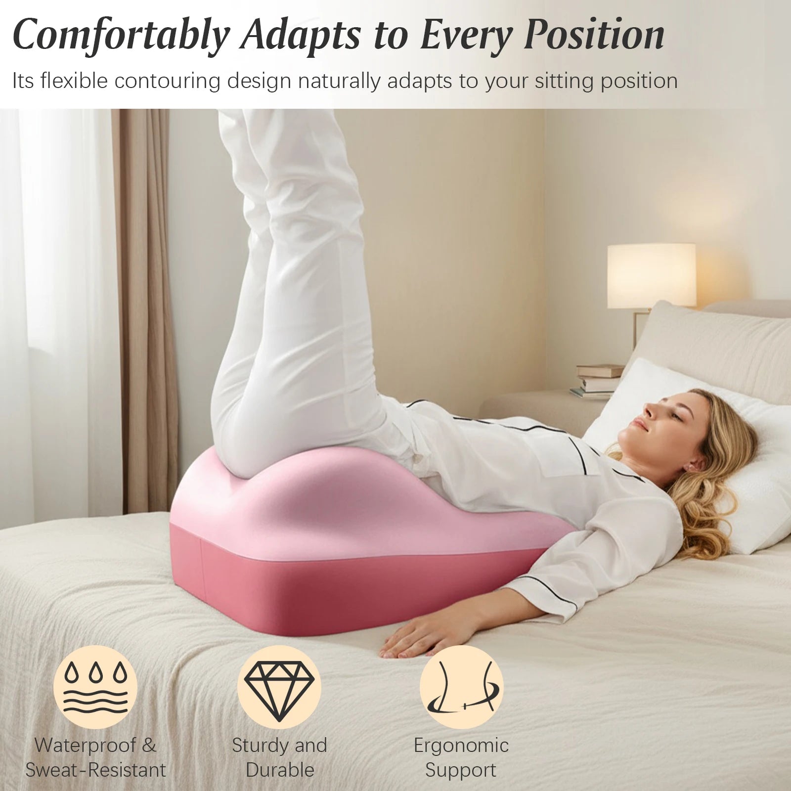 Memory Foam Ergonomic Pillow for Back, Neck, & Waist Pain Relief