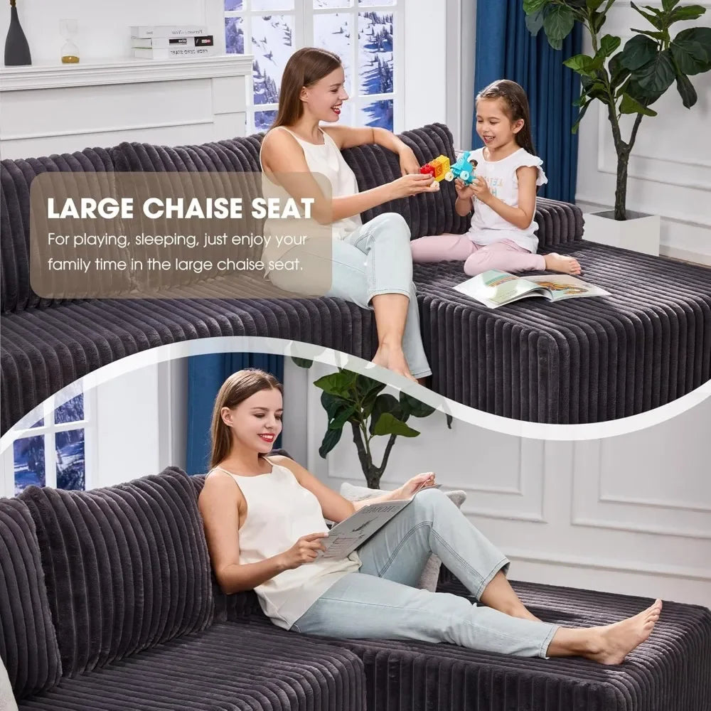 Cloud Modular Sectional Sofa Couch L-Shape Memory Foam Oversize Chaise