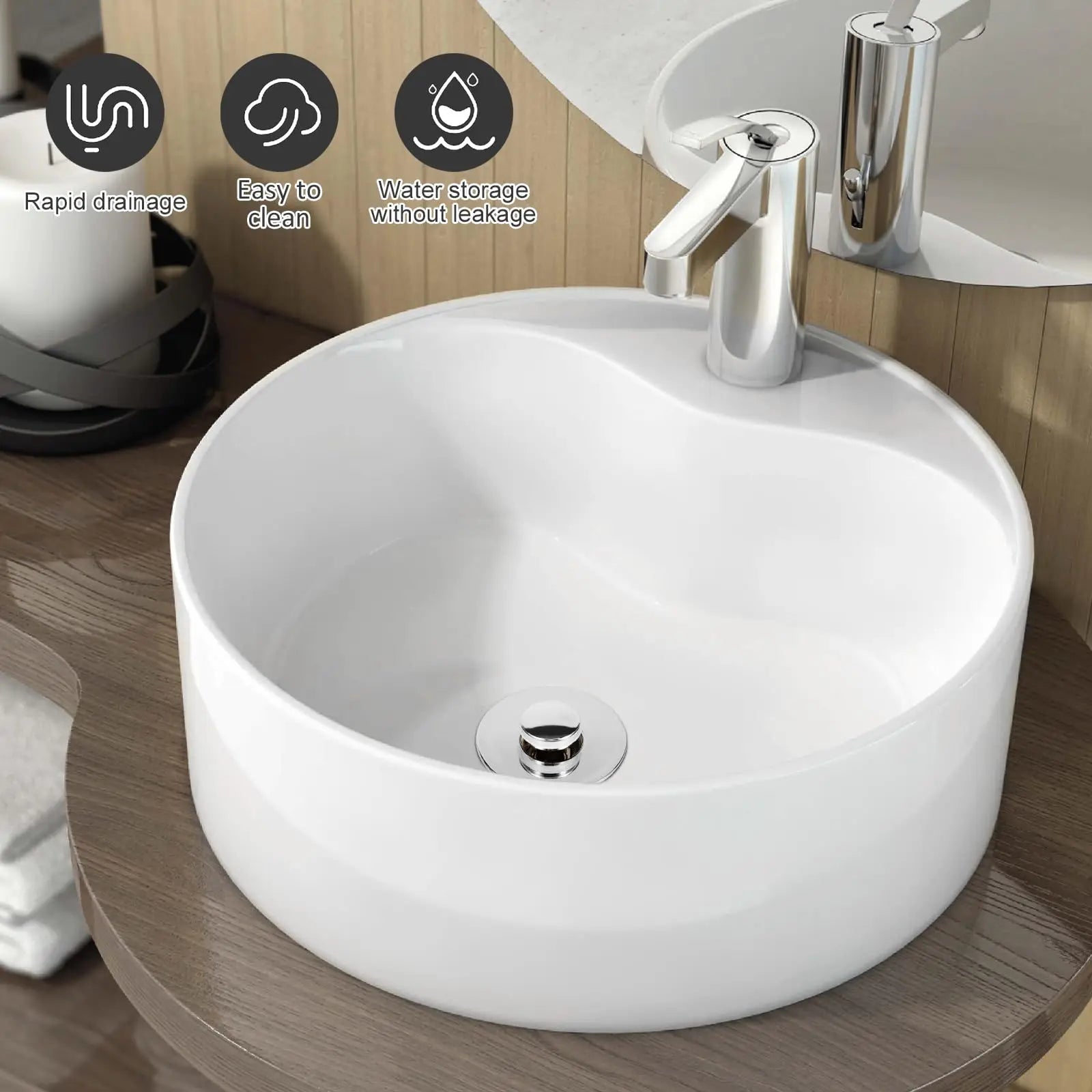 Bathroom Sink Stopper Hair Catcher with Universal Pop Up Drain Filter and Stainless Steel Basket