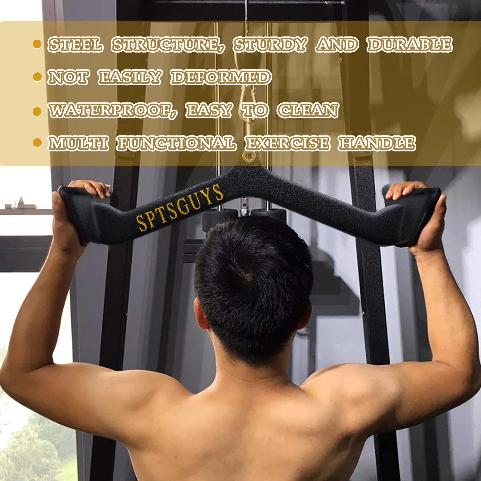 Home Gym Fitness Lat Pull Down Bar LAT Pulldown Attachments for Cable Pulley System